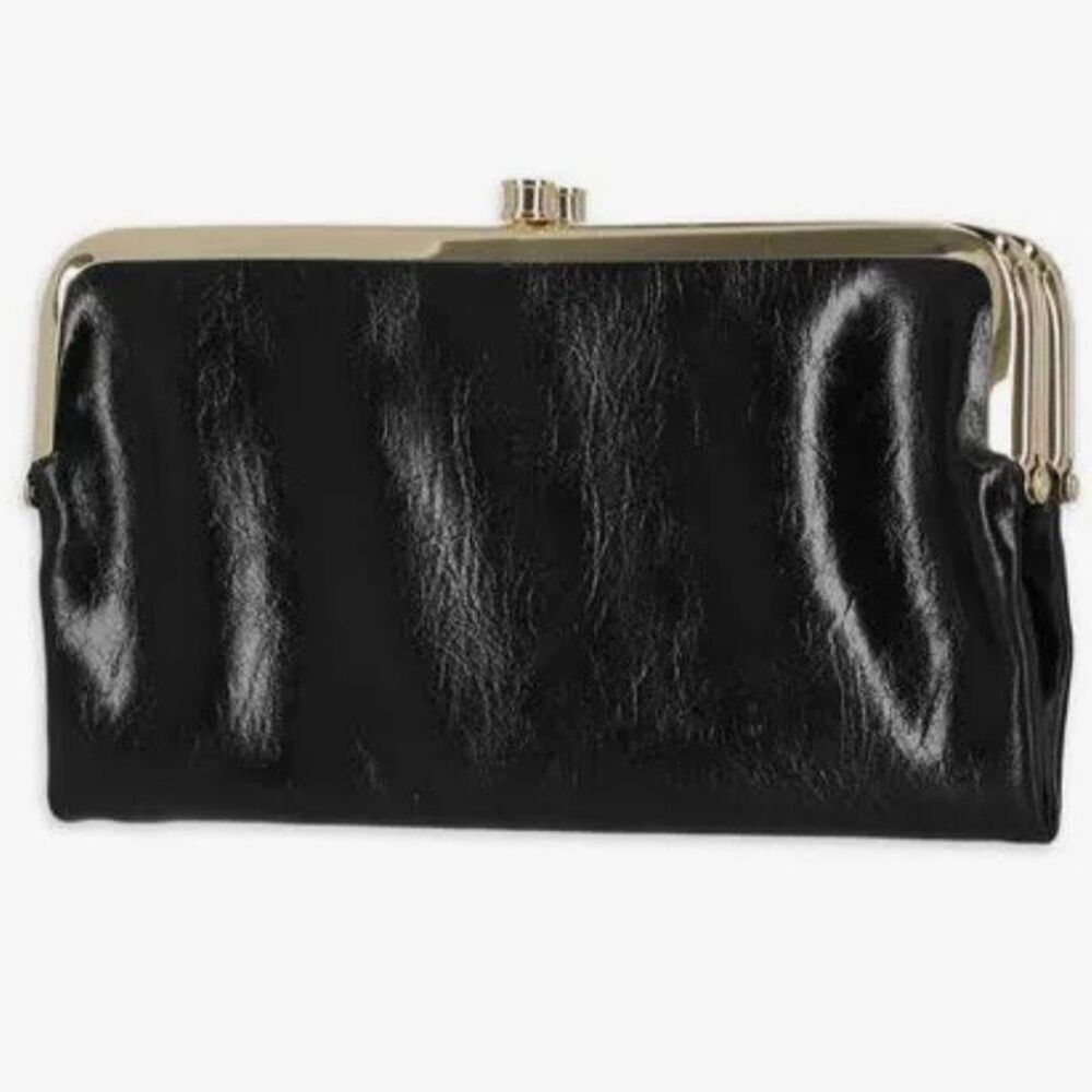 NWT Vintage S black Time & Tru double sided clasp magnetic closure Clutch Wallet